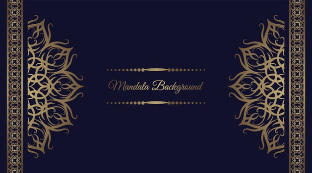 luxury background with golden mandala ornament vector
