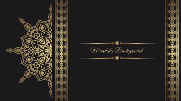 luxury background with golden mandala ornament vector