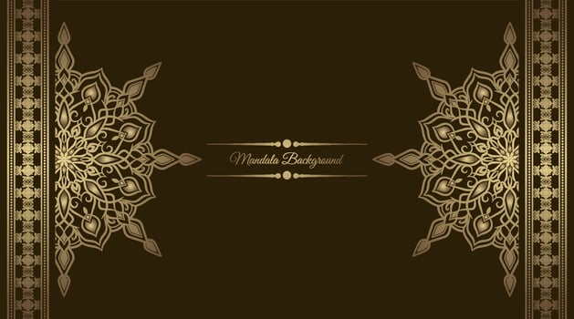 luxury background with golden mandala ornament vector