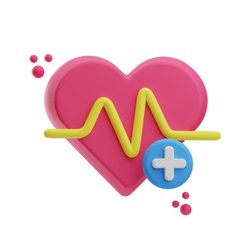 Medicine, heart beat, 3D Icon Illustration png