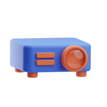 Online education projector 3D Illustration Kit png