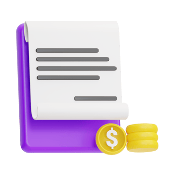Payment Accountant, report with coin, Icon 3D Illustration png