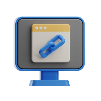 3D Illustration Seo optimization hyperlink png