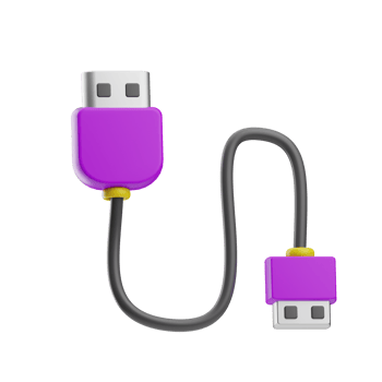 Technology, usb cable, 3d illustration icon png