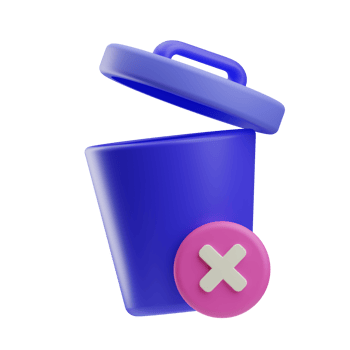 3D Illustration Website UI Kit trash bin png