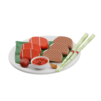 Asian Food Sashimi 3D Illustration png