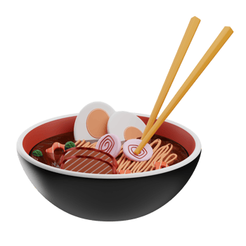 Asian Food Ramen 3D Illustration png