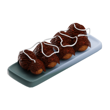 Asian Food Takoyaki 3D Illustration png