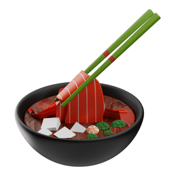 Asian Food Sukiyaki 3D Illustration png