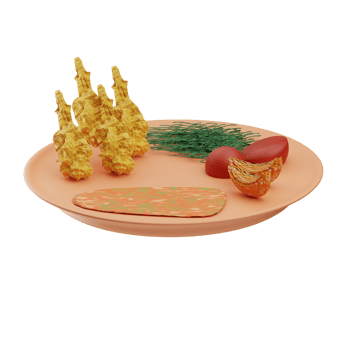 Asian Food Ebi Furai 3D Illustration png