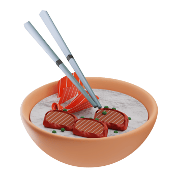 Asian Food Katsudon 3D Illustration png