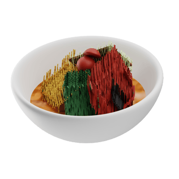Asian Food Chuka 3D Illustration png