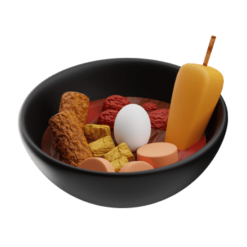 Asian Food Oden 3D Illustration png