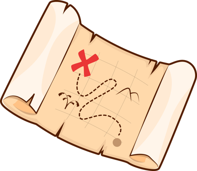 Old Treasure Map with Red X png