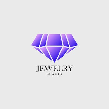 jewelry luxury diamond brand logo with gradient color vector