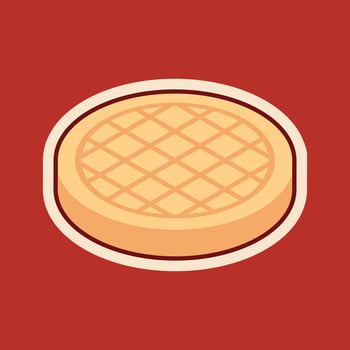 Waffle Sticker Character vector