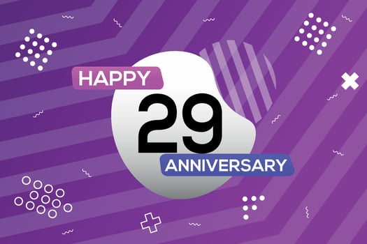 29th year anniversary logo vector design anniversary celebration with colorful geometric shapes abstract illustration