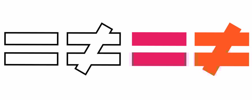 equal and not equal math sign set isolated on white background vector