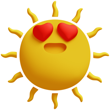 3D Sun Emoji.Happy sun, funny cute character. png