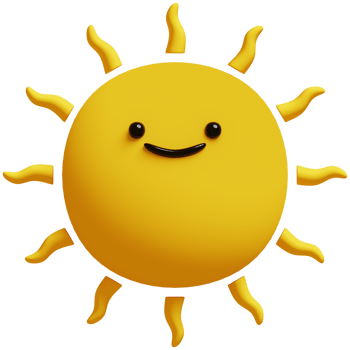3D Sun Emoji.Happy sun, funny cute character. png