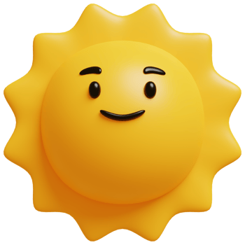 3D Sun Emoji.Happy sun, funny cute character. png