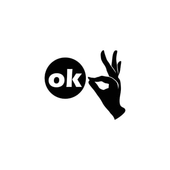 icon flat design ok vector