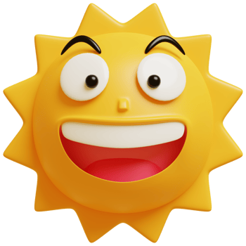 3D Sun Emoji.Happy sun, funny cute character. png