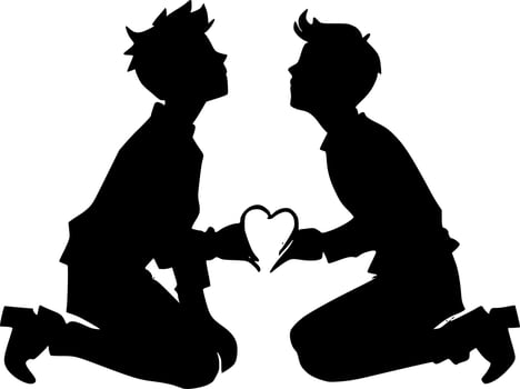 gray love cartoon vector