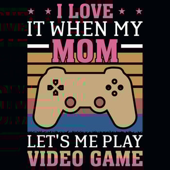 Video gaming mom vintages tshirt design vector