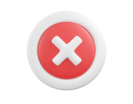 3d rendering Failed icon minimal png