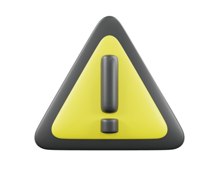 3d rendering warning sign minimal png