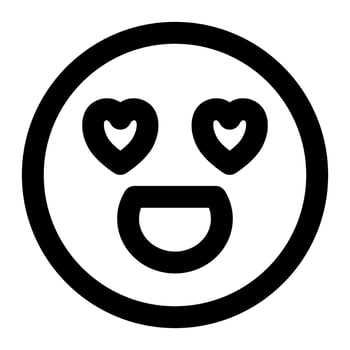 fallin love  facial expression outline icon of emoticon vector