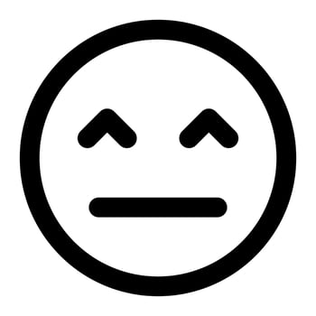 flat face  facial expression outline icon of emoticon vector