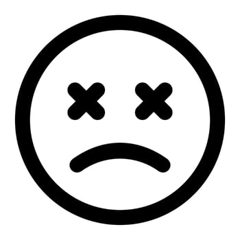 sad  facial expression outline icon of emoticon vector