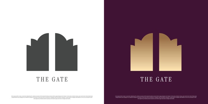 Luxury gate logo design illustration. Turnstile gate silhouette creative idea. Home exterior property design. Suitable for real estate building business logos. vector