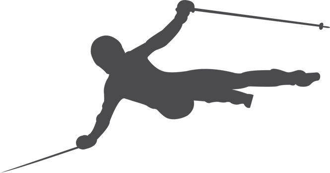 The man ski player silhouette png