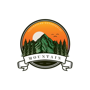Mountain Logo, Vector Mountain Climbing, Adventure, Design For Climbing, Climbing Equipment, And Brand With Mountain Logo vector illustration