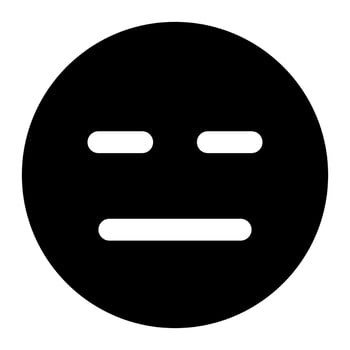 flat face facial expression solid icon of emoticon vector