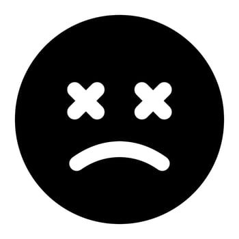 sad facial expression solid icon of emoticon vector