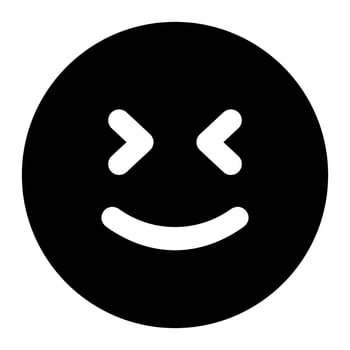 super smile facial expression solid icon of emoticon vector