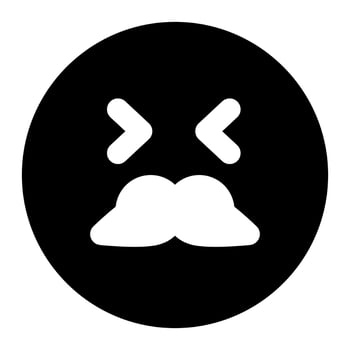 wise facial expression solid icon of emoticon vector