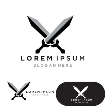 Sword game item vector symbol logo template
