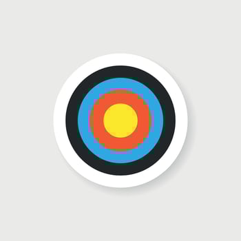 Archery target icon in flat style. Dartboard vector illustration on isolated background. Aim accuracy sign business concept.