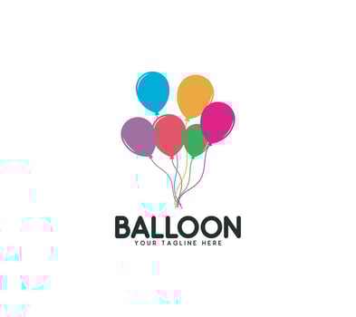 Balloon logo design on white background, Vector illustration.