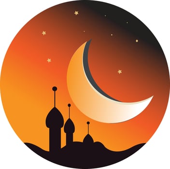 the Ramadan moon icon vector