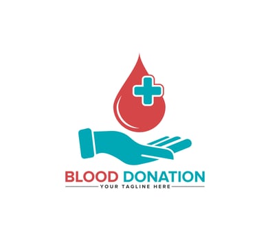 Blood Donation logo design on white background, Vector illustration.