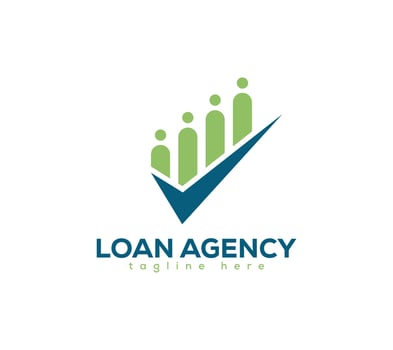Financial loan agency business logo design on white background, Vector illustration.