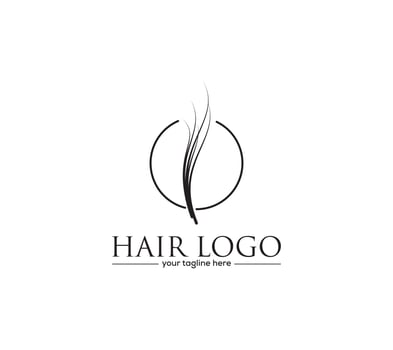 Hair logo design on white background, Vector illustration.