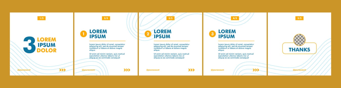 set of carousel or microblog templates for social media posts vector