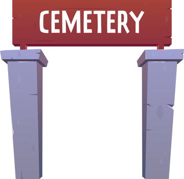 Cemetery fence in cartoon style png